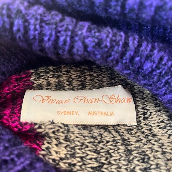 VTG RARE Vivian Chan-Shaw Turtleneck Bubble Hem Tunic Dress One Sz 3D Knit 80s - Picture 6 of 11